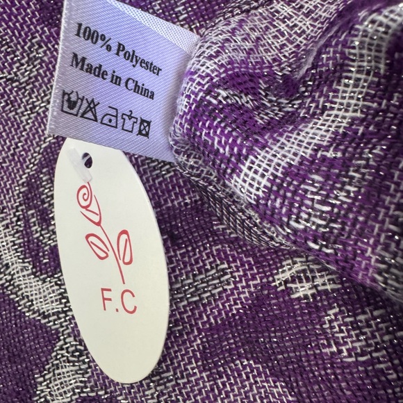 F.C Purple Patterned Scarf - Picture 6 of 6